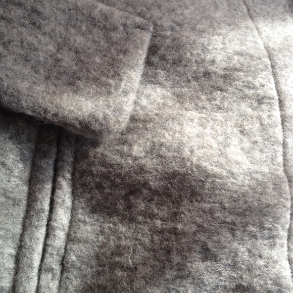 Blue Italian Brushed Wool hooded swing coat - Picture 7 of 7